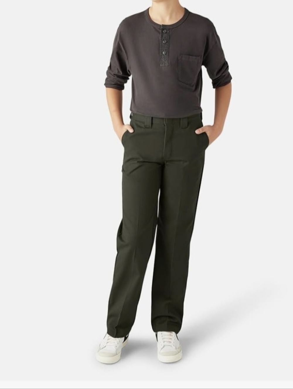 Dickies Boys Twill Slim Fit Straight Leg Pants